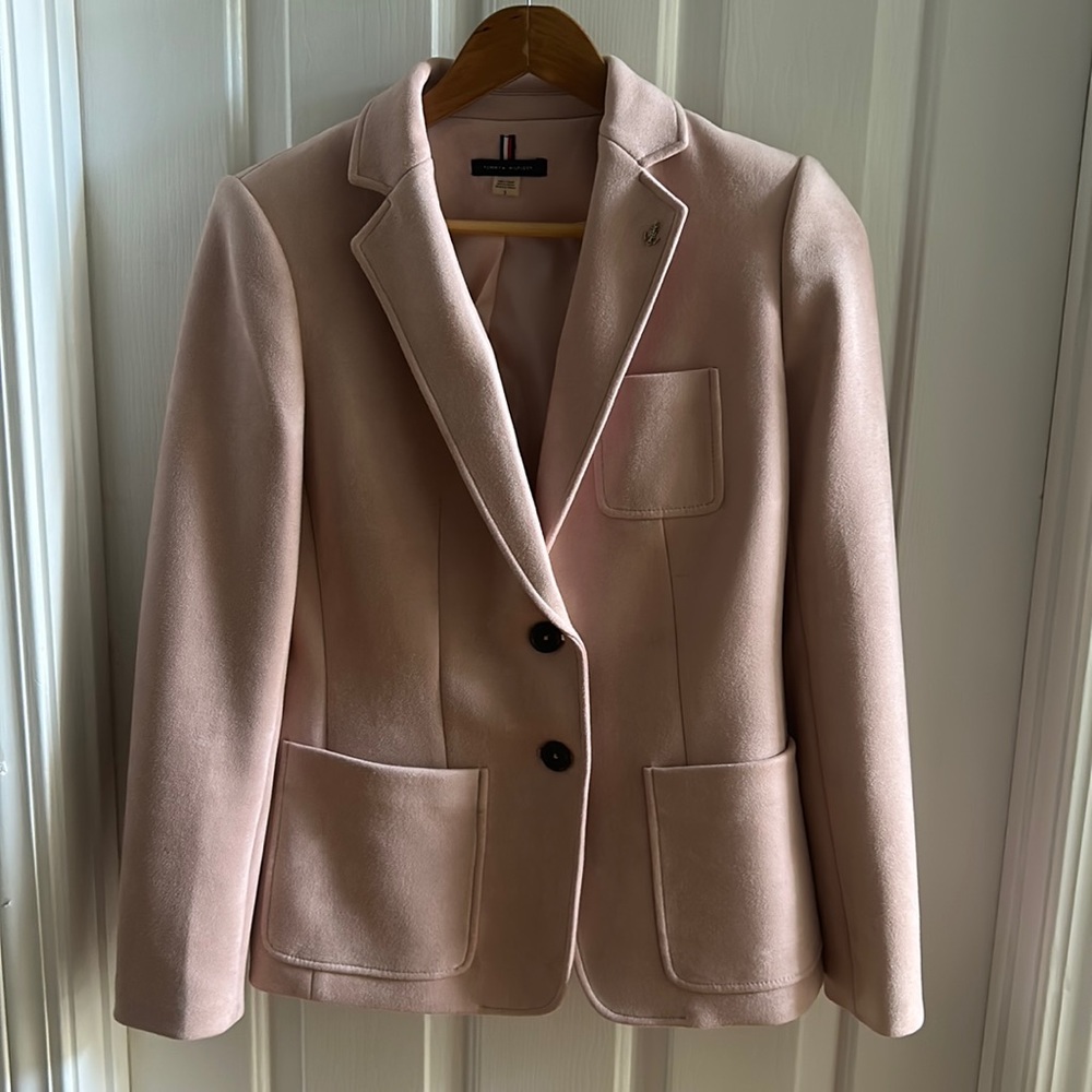 Soft pink suede jacket, size 2